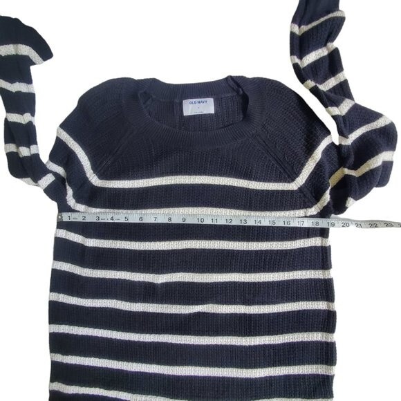 Old Navy Black And White Textured Crewneck Sweater sz M - Picture 7 of 13